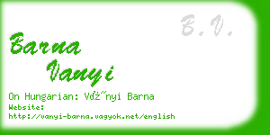 barna vanyi business card